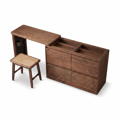 Alvorum Walna black walnut vanity dresser overhead view