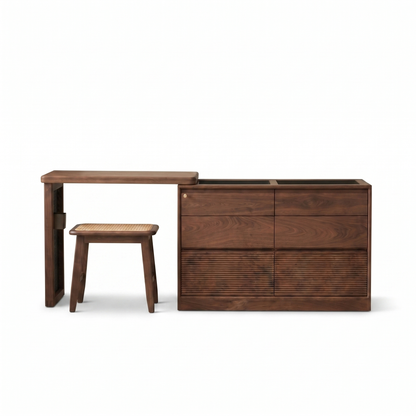 Alvorum Walna black walnut vanity dresser side profile view