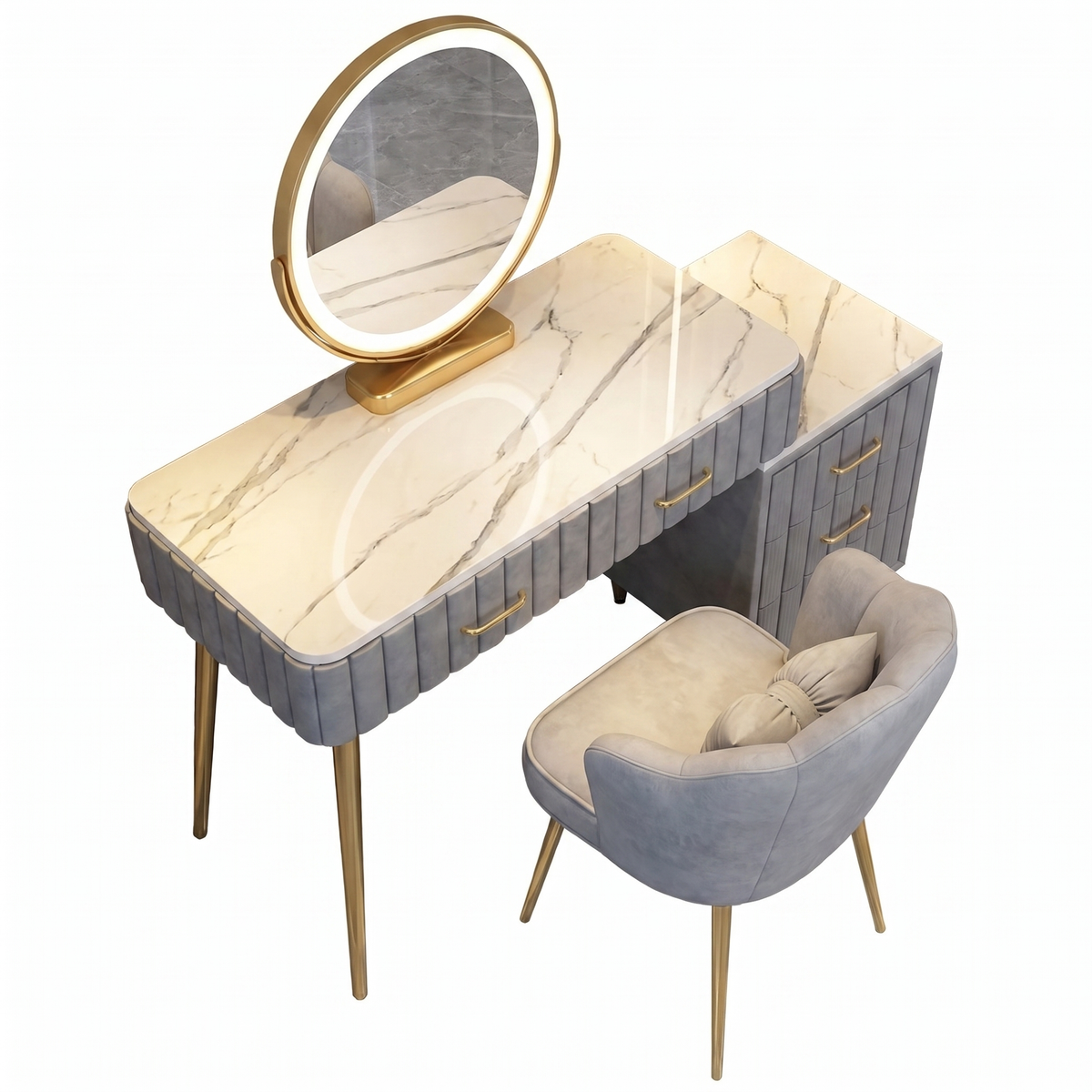 Alvorum Lumi illuminated vanity table overhead view