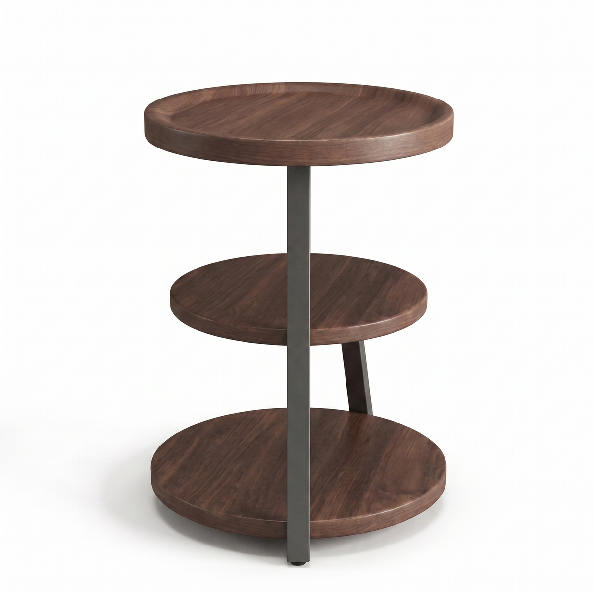 Alvorum Trio three tier side table side profile view