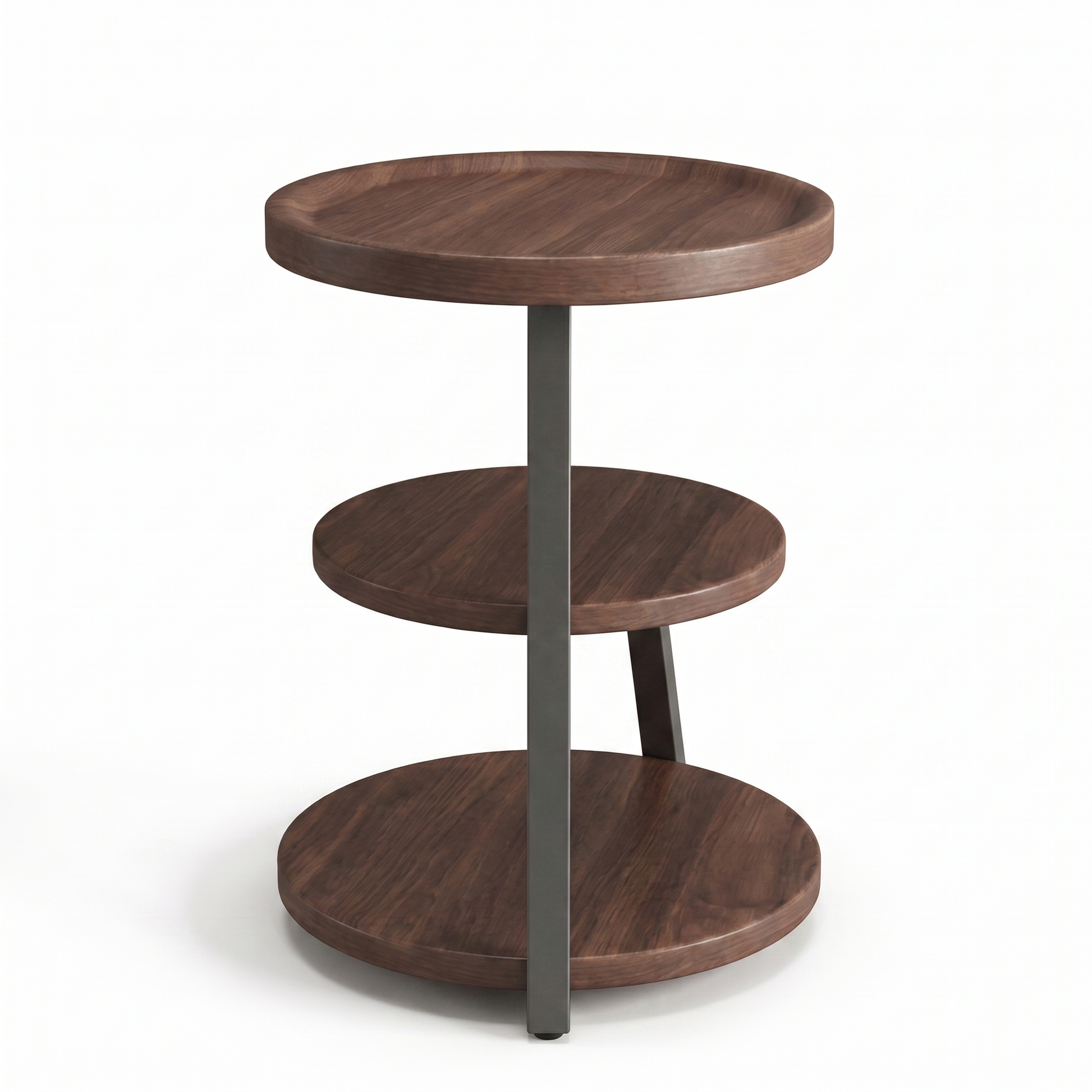 Alvorum Trio three tier side table side profile view