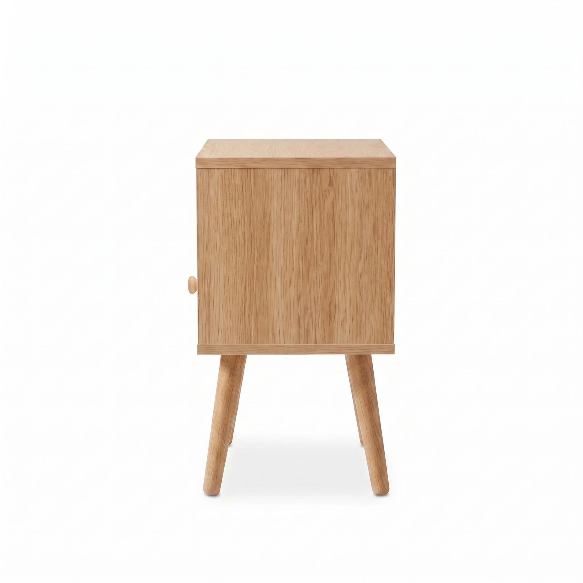 Alvorum Norda oak nightstand side profile view