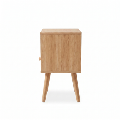 Alvorum Norda oak nightstand side profile view