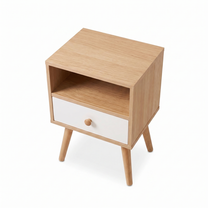 Alvorum Norda oak nightstand overhead view