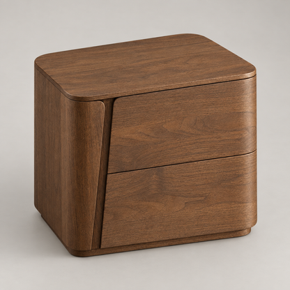 Asker curved nightstand - overhead view