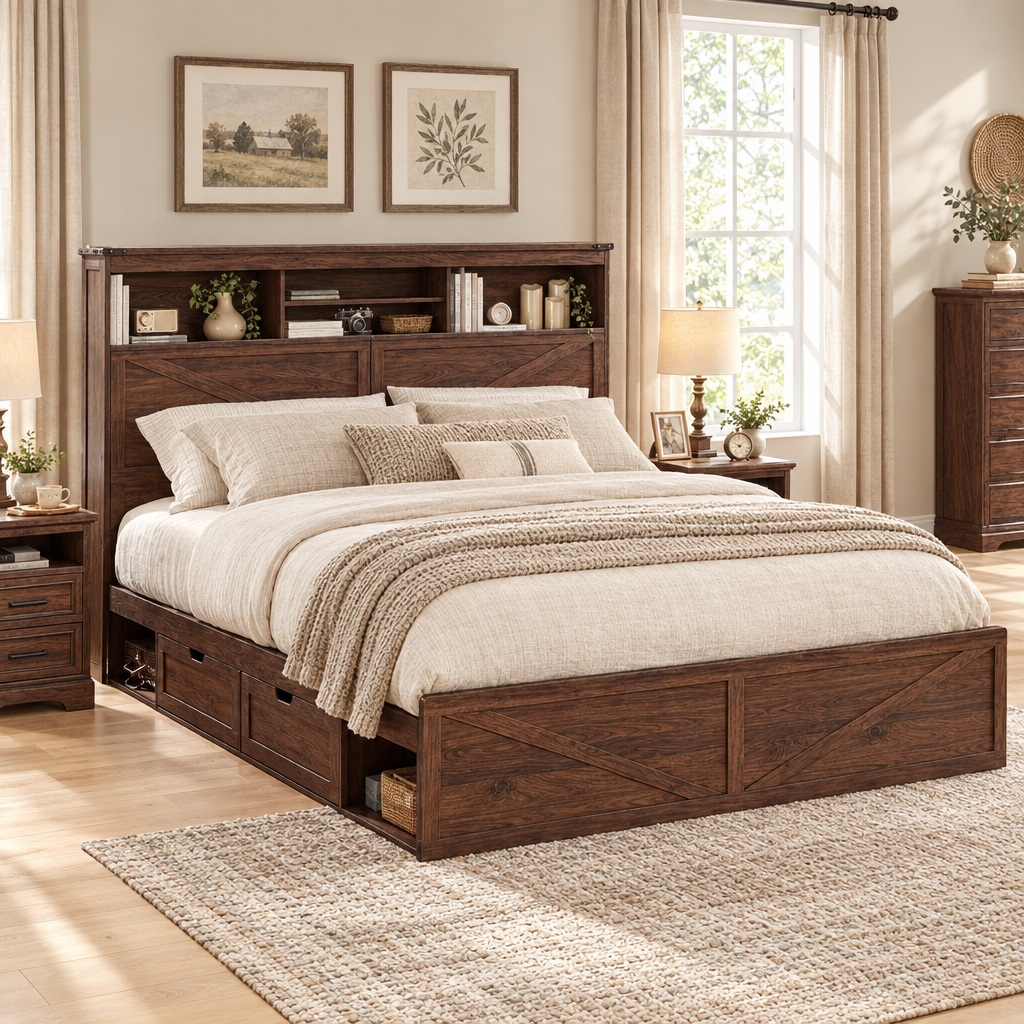 Bram king storage bed - lifestyle bedroom