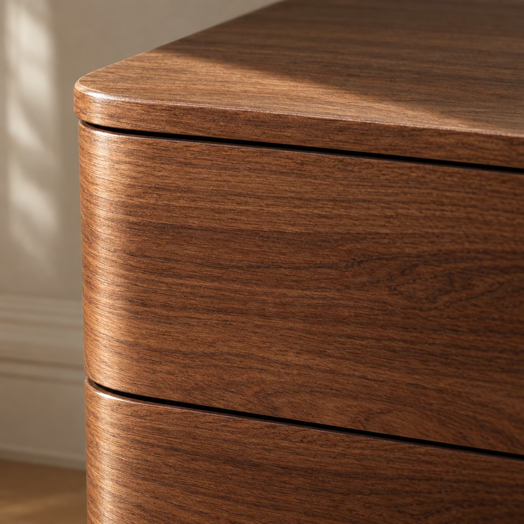 Tova nightstands set of 2 - rounded corner detail