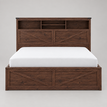 Bram king storage bed - front view