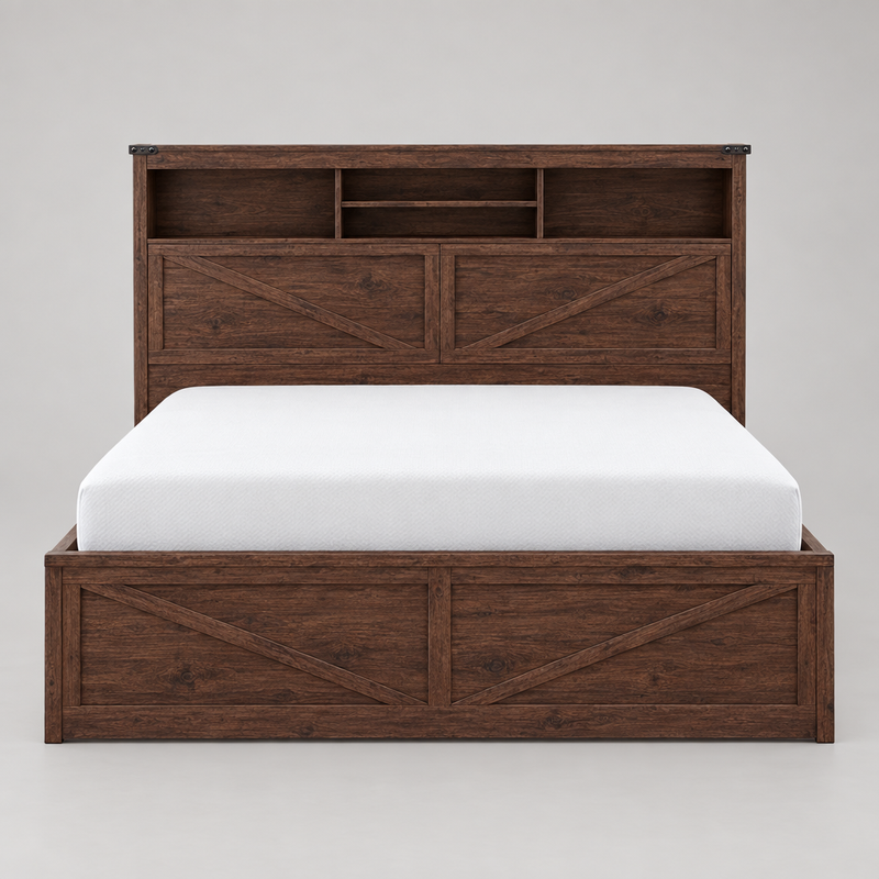 Bram king storage bed - front view