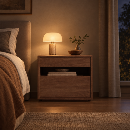 Stig cube nightstand - lifestyle evening