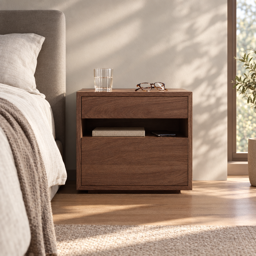 Stig cube nightstand - lifestyle in use