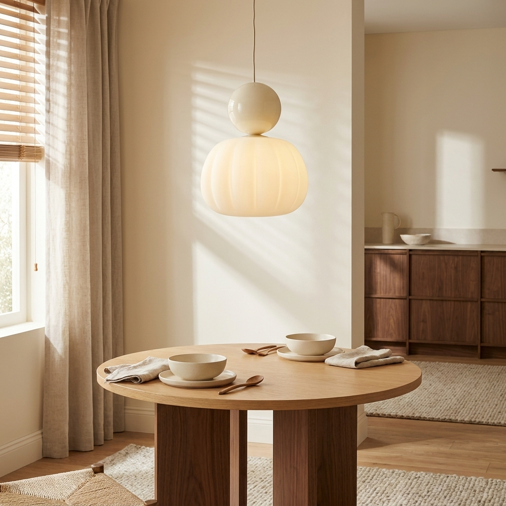 Gourd pendant light - lifestyle in use