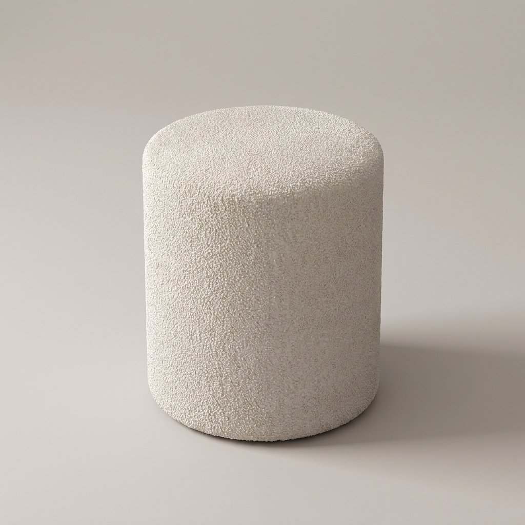 Puff vanity stool - overhead view