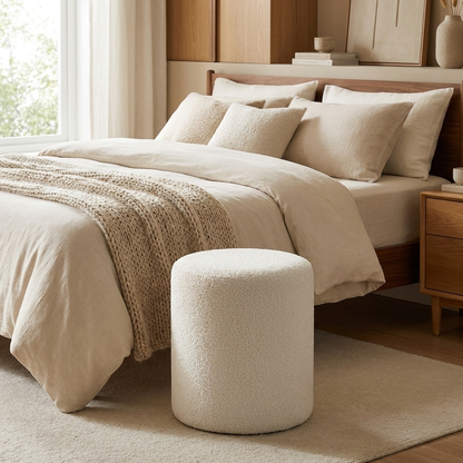 Puff vanity stool - lifestyle in use
