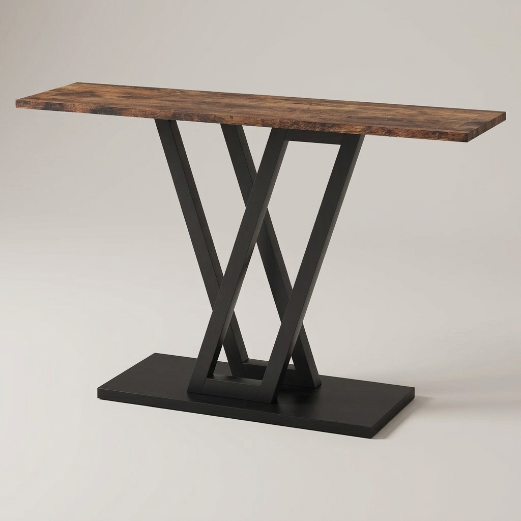Vane console table - overhead view