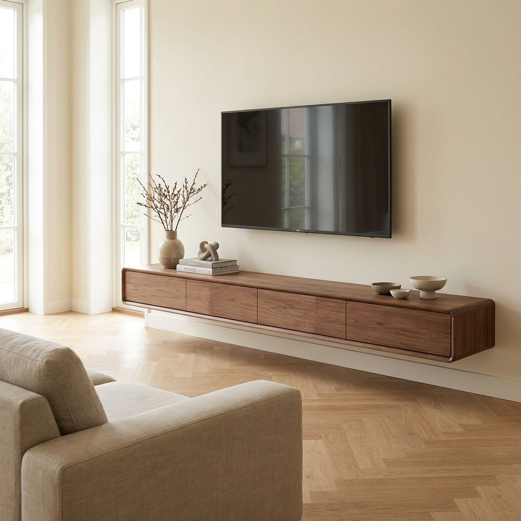 Havn floating TV stand - lifestyle