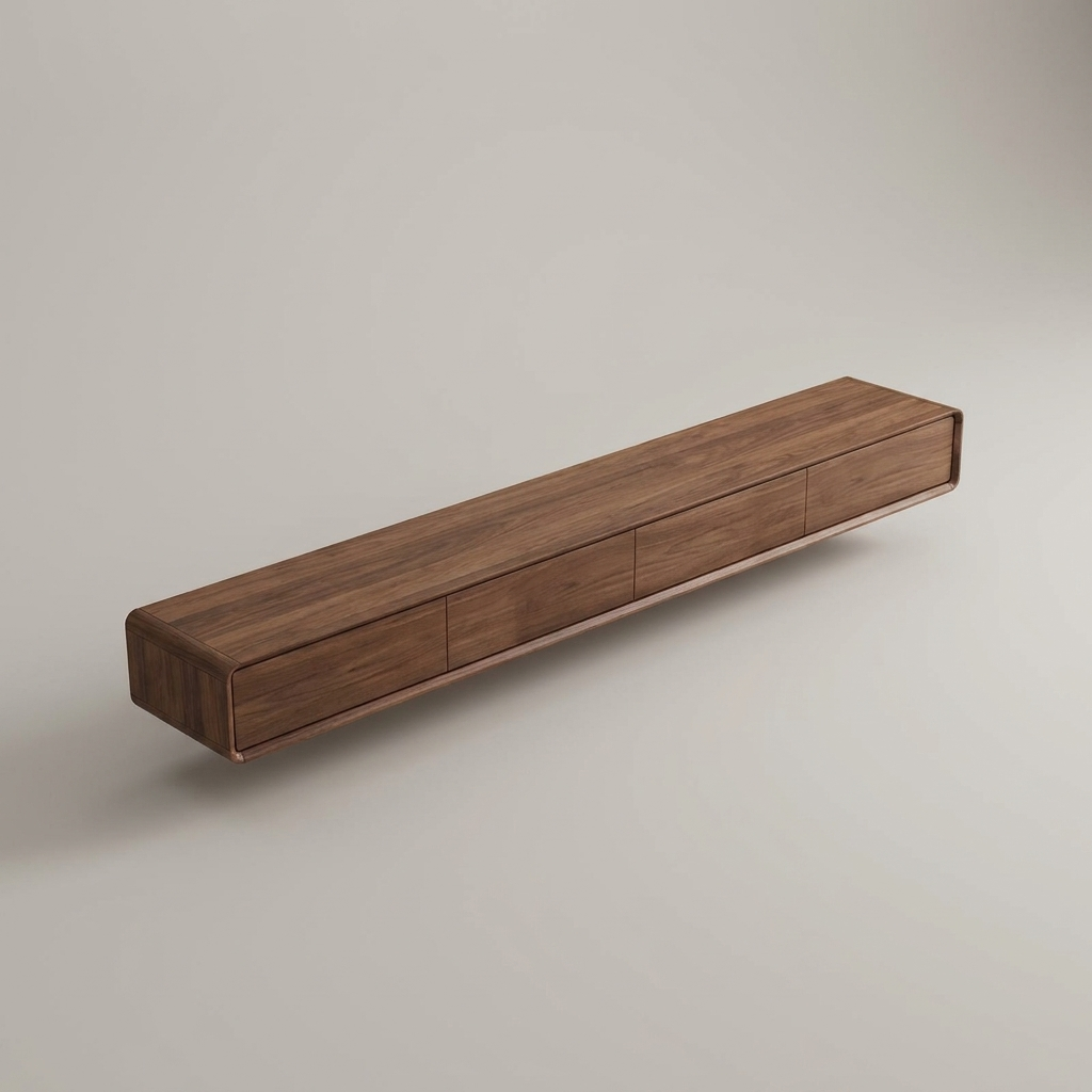 Havn floating TV stand - overhead view