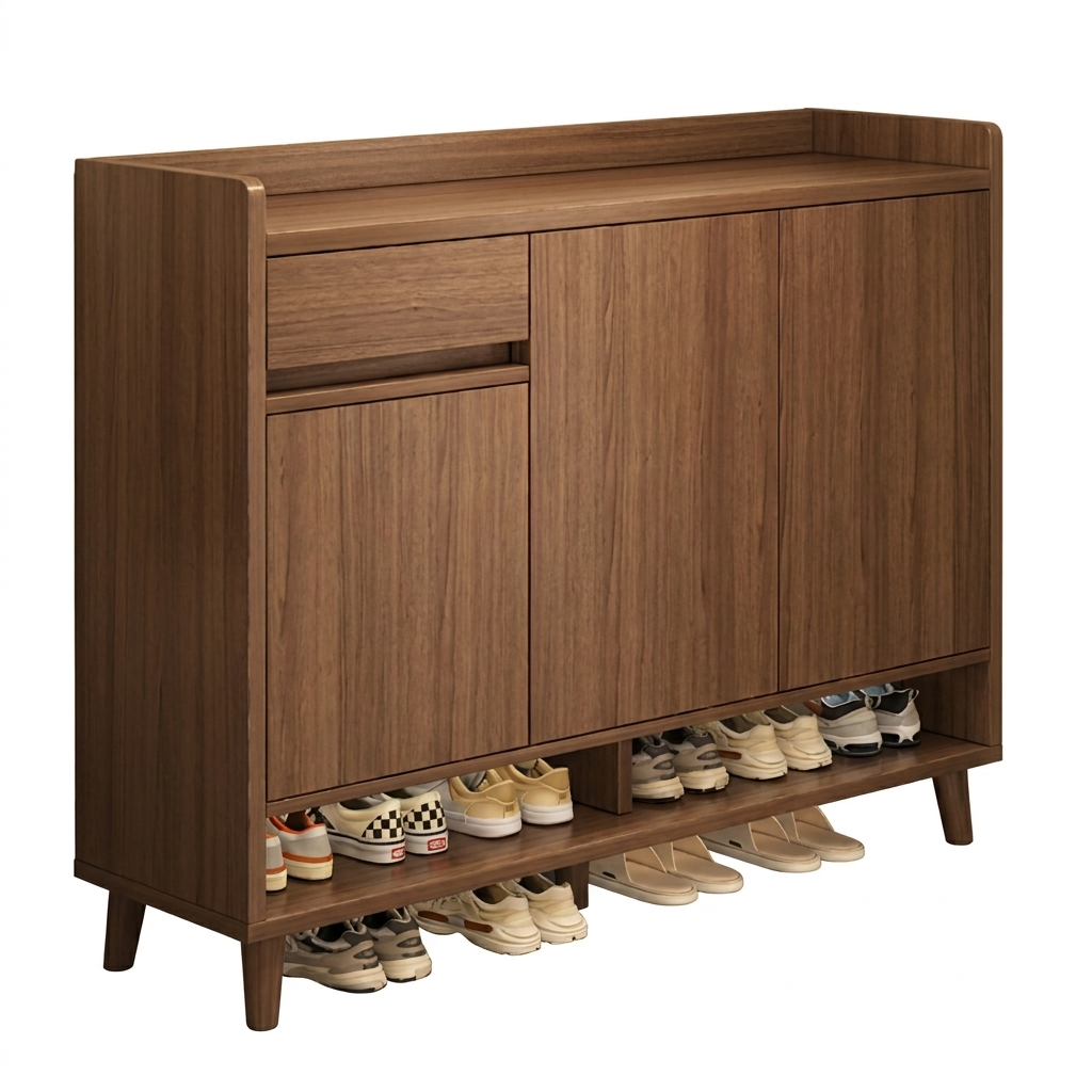 Ridge shoe cabinet - white background