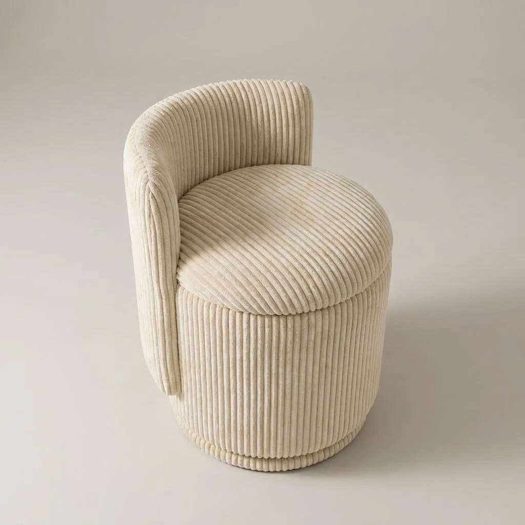 Coral vanity chair - overhead view