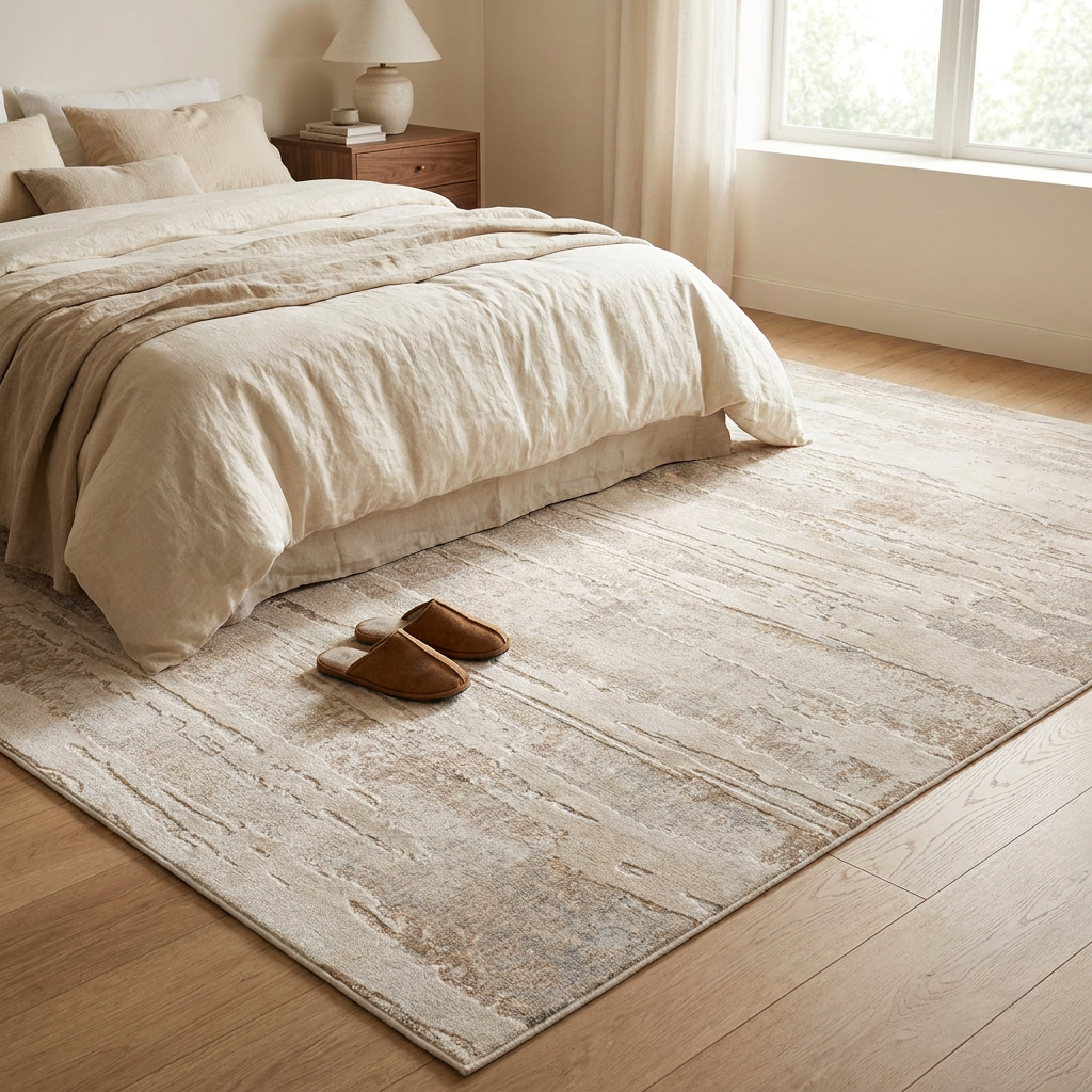 Mist area rug - lifestyle in use