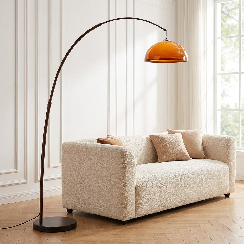 Amber arc floor lamp - lifestyle