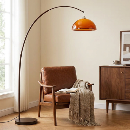 Amber arc floor lamp - lifestyle in use