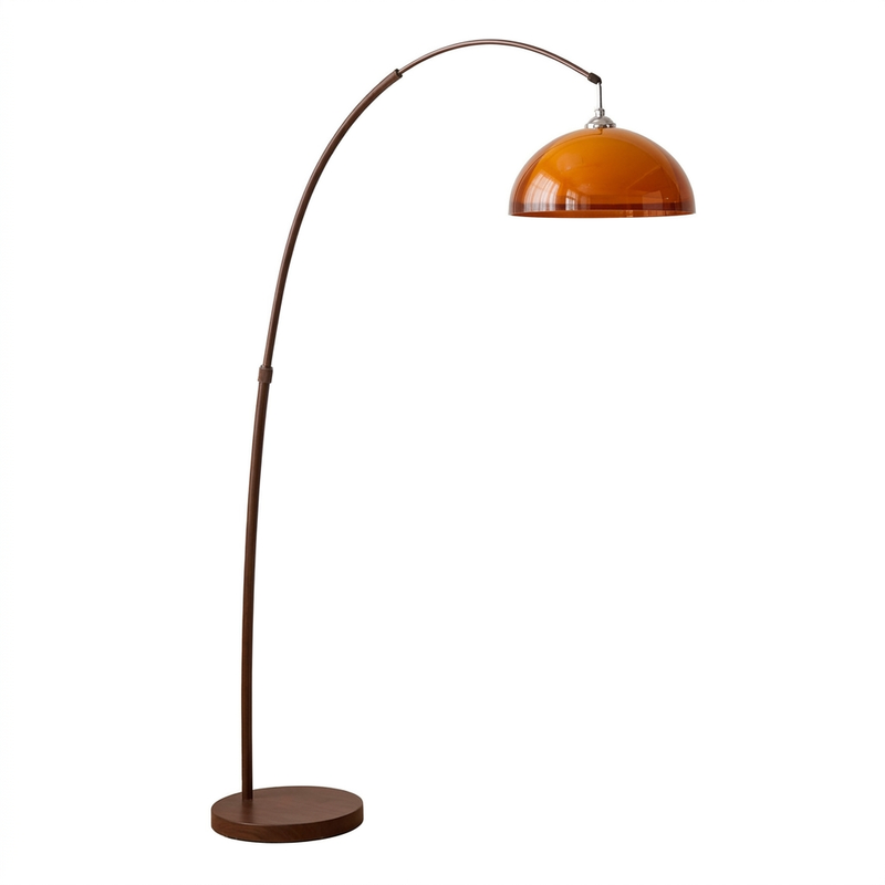 Amber arc floor lamp - white background
