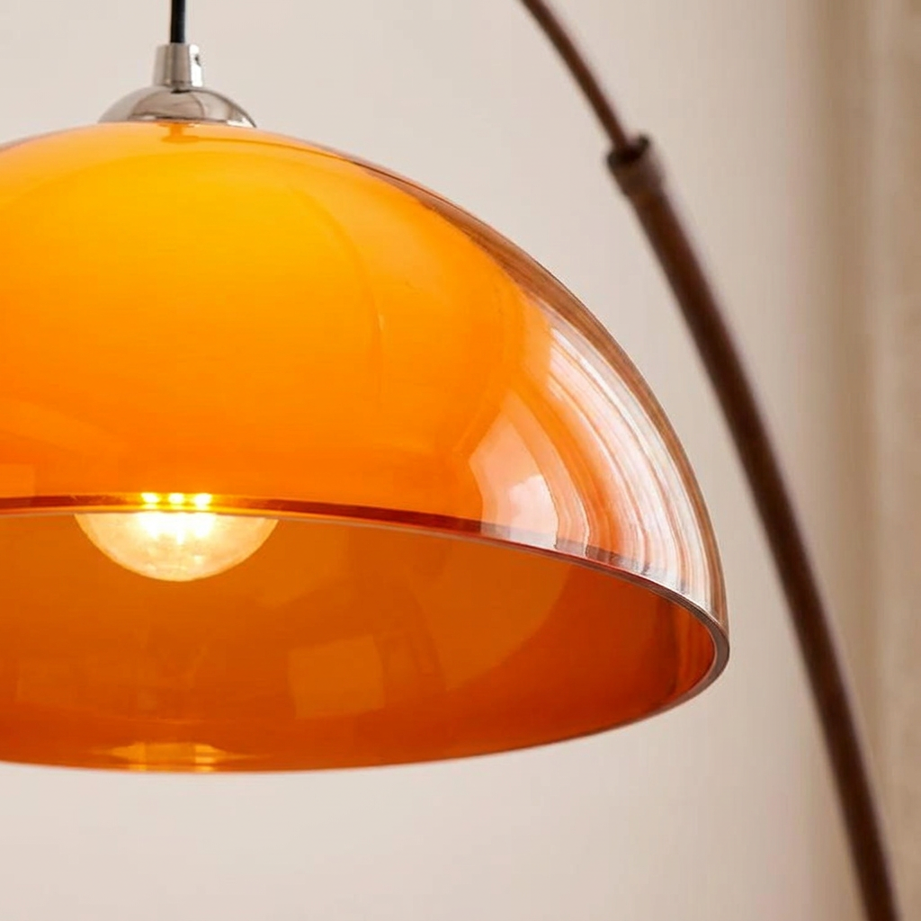 Amber arc floor lamp - detail