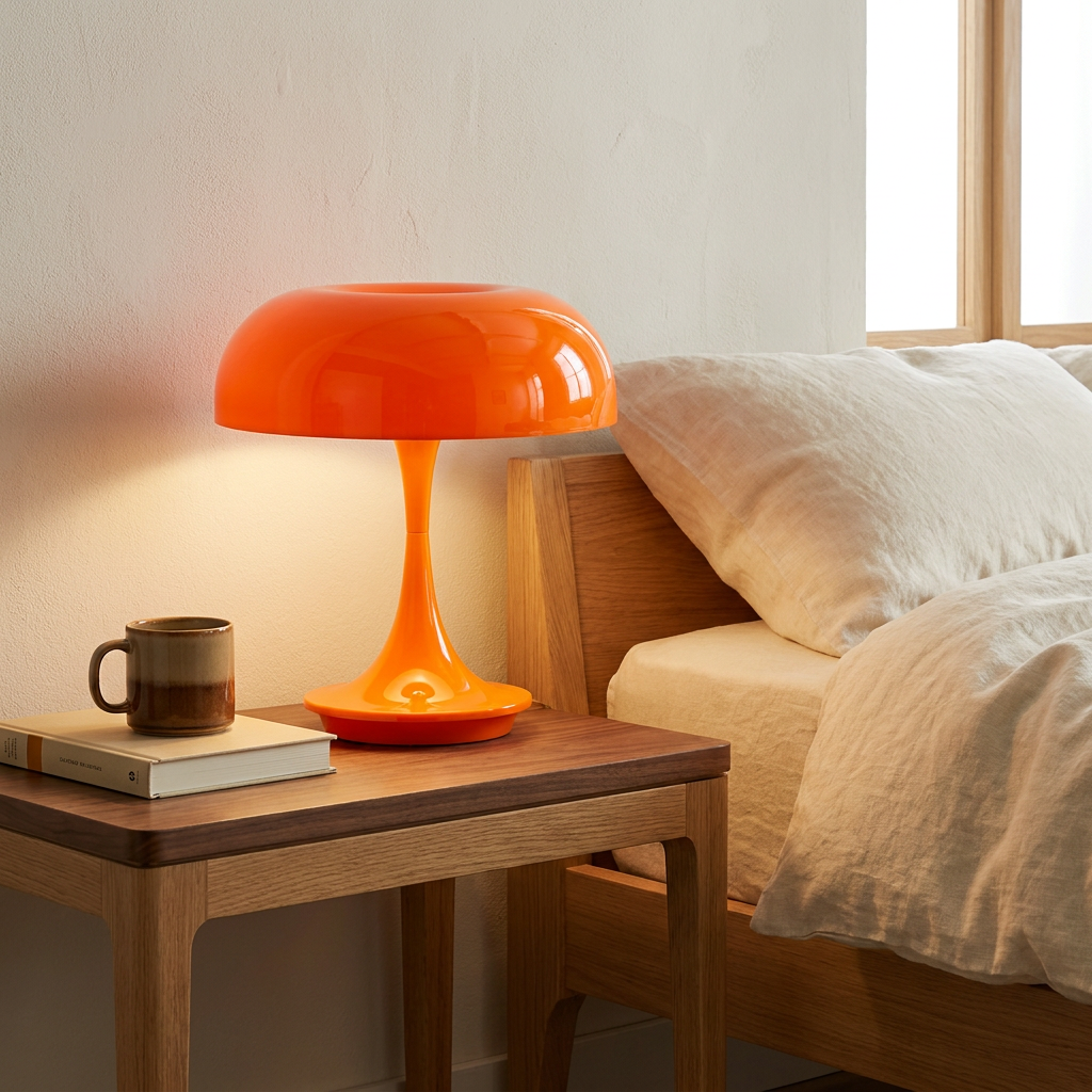 Morel mushroom lamp - lifestyle evening