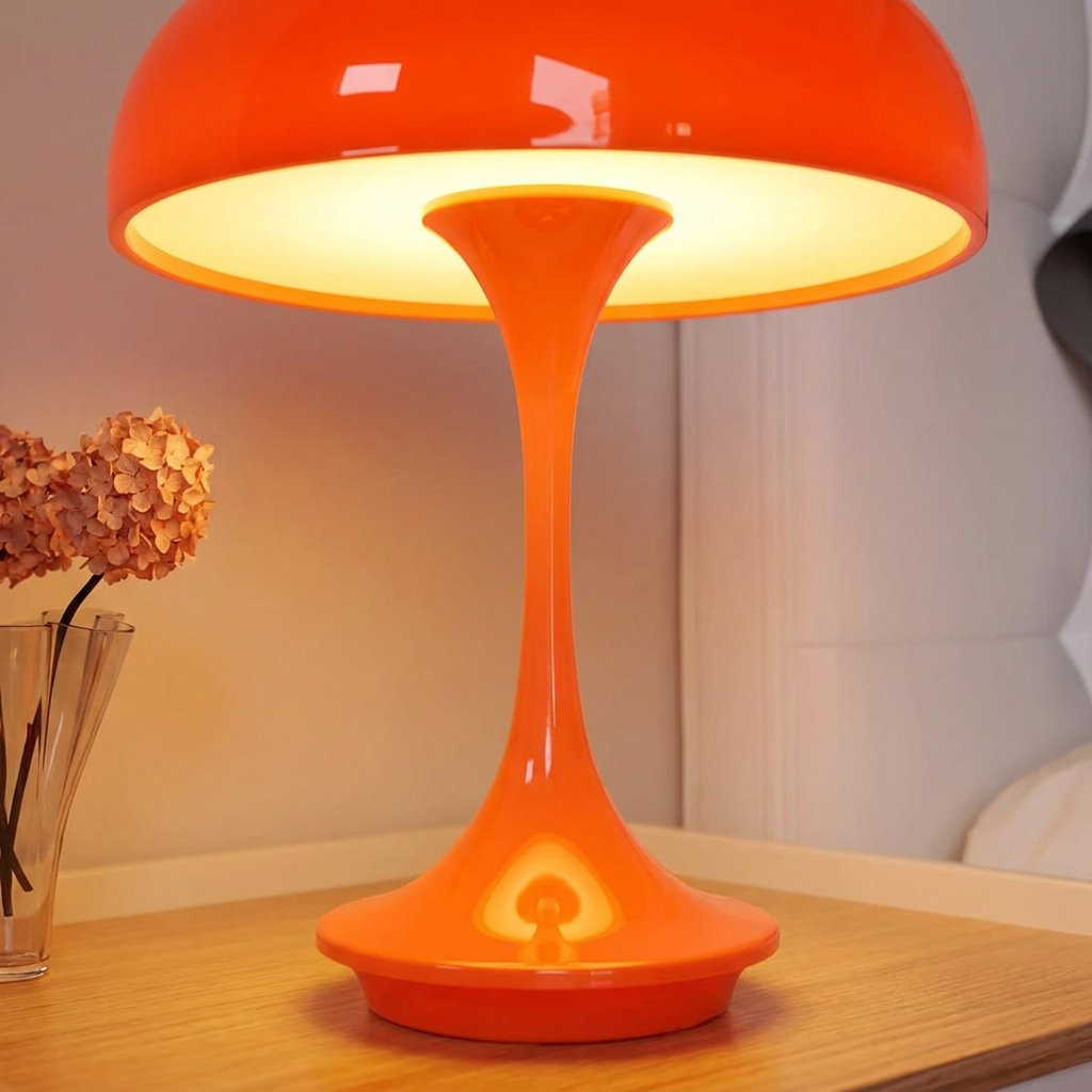 Morel mushroom lamp - detail close-up