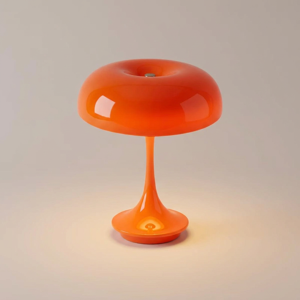 Morel mushroom lamp - overhead view