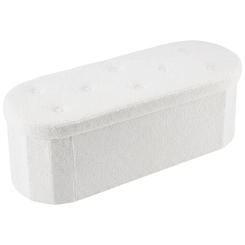 Oona storage ottoman - white background