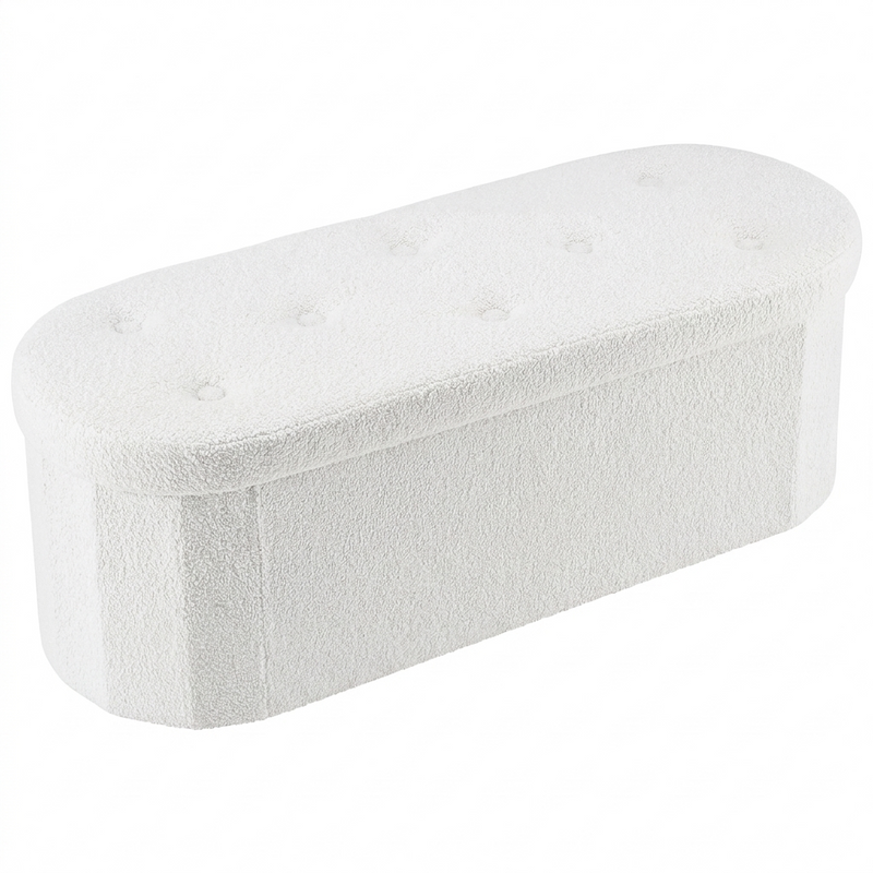 Oona storage ottoman - white background