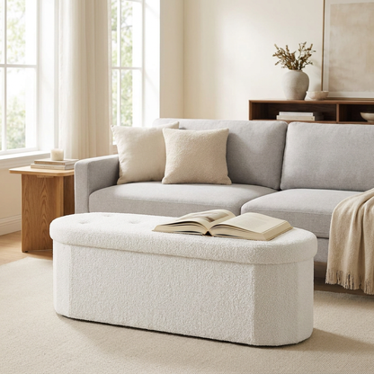 Oona storage ottoman - lifestyle in use