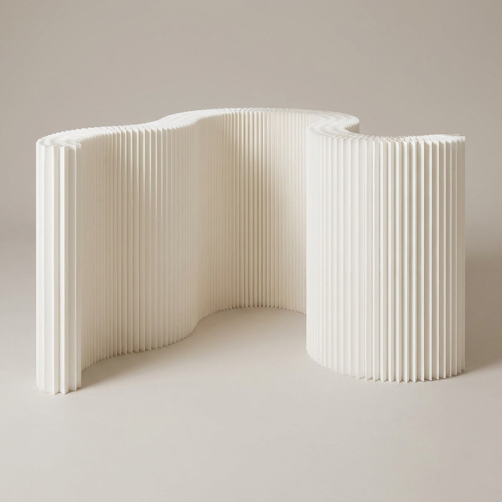 Pleat room divider - overhead view