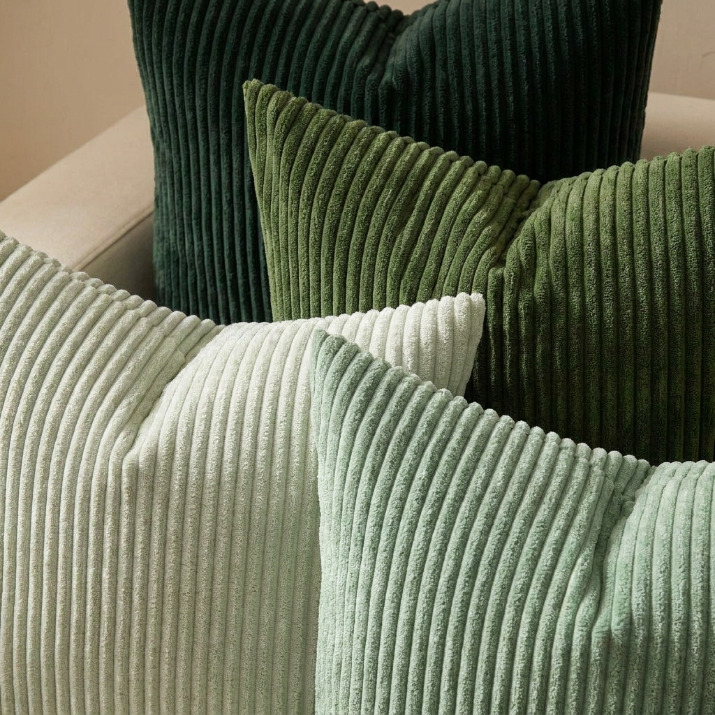 Moss pillow covers - detail close-up