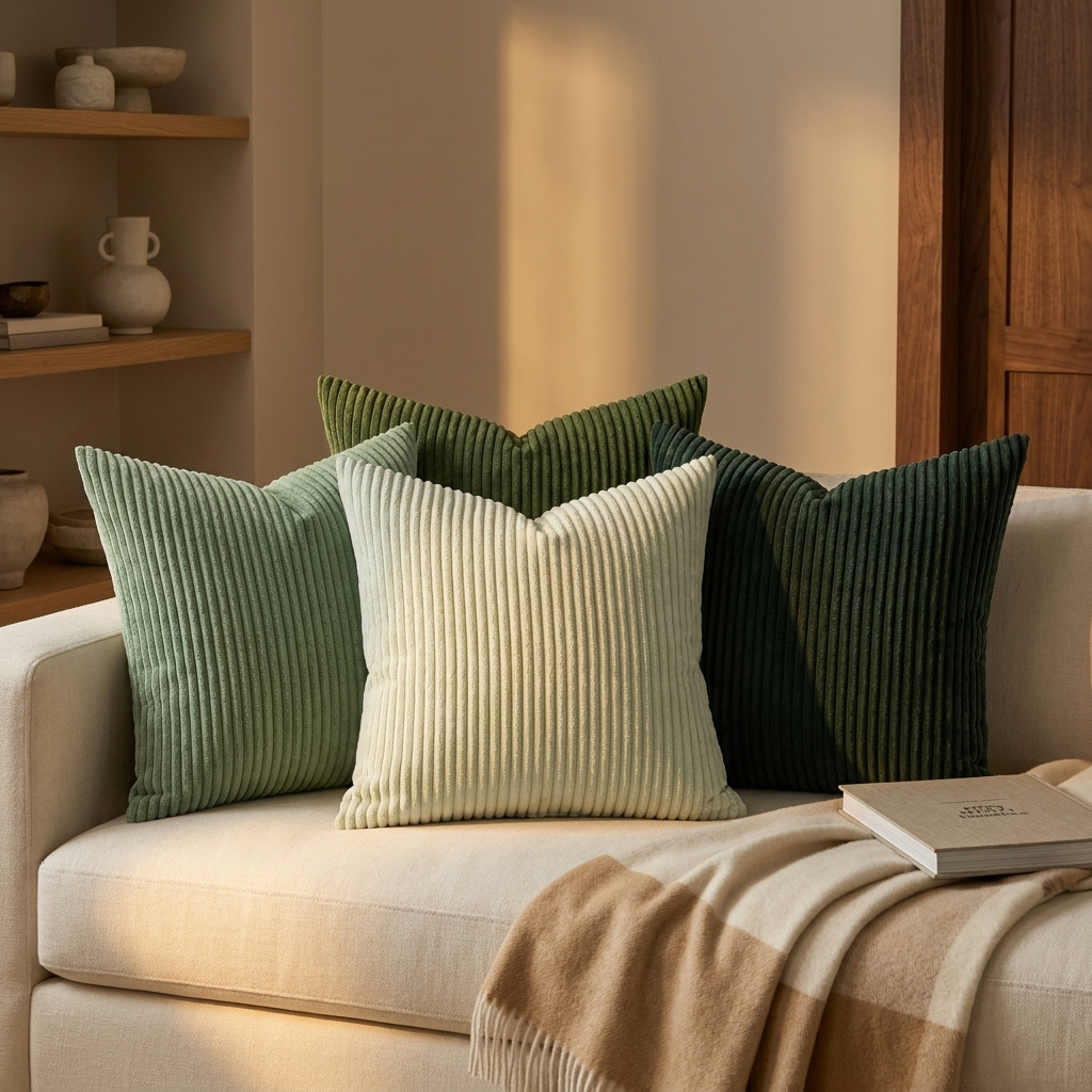 Moss pillow covers - lifestyle evening
