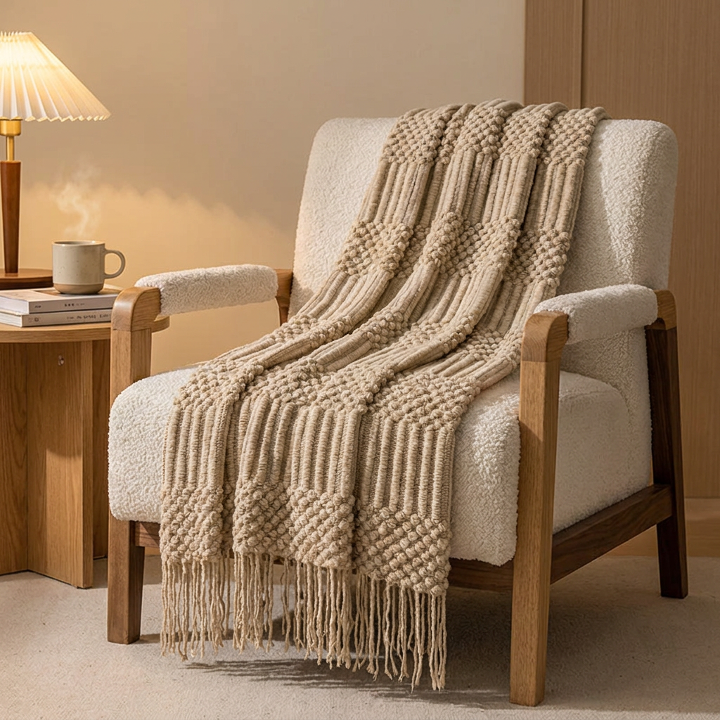 Brae throw blanket - lifestyle evening